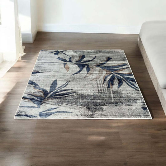Swaying in the Wind – Modern Leaf Pattern Rug