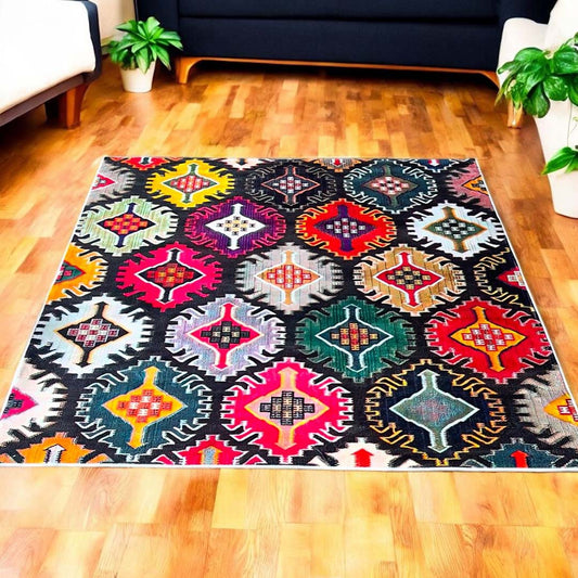 Colorful Nomad – Tribal Kilim Pattern Rug