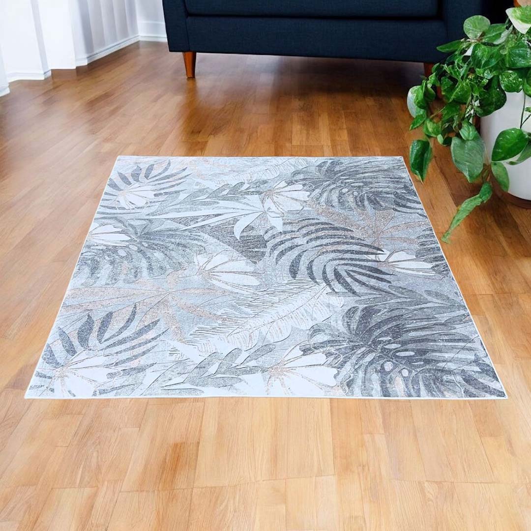 Touch of Nature – Pastel Leaf Pattern Rug