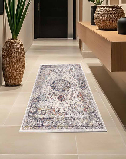 Fayza classic colorful floral soft and shinny carpet